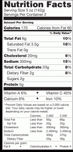 Three Cheese Twice Baked Nutrition Facts